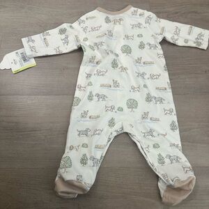 Little Me Cream Animal Print Footie